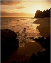 Romantic sunset at Lover's Beach.